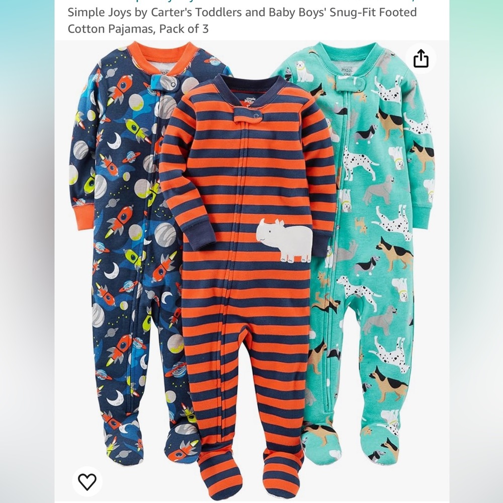 Carters Pajamas 3 - Picture 1 of 6